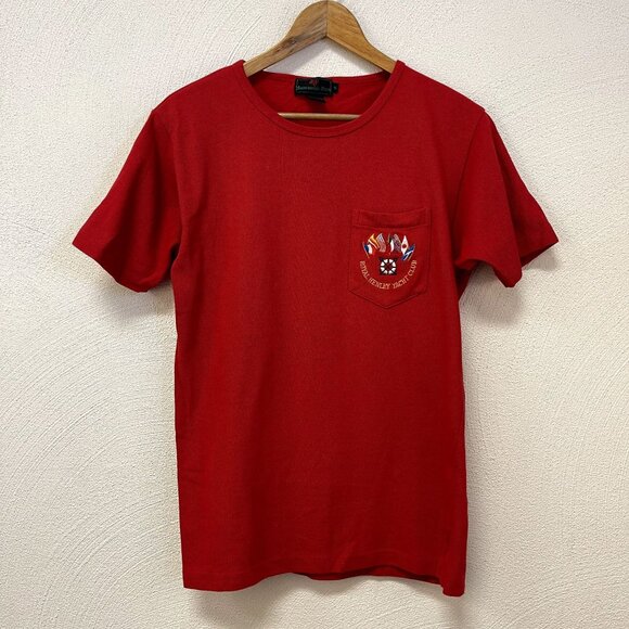 Abercrombie & Fitch Vintage 80's Red Royal Henley Yacht Club sz Small - Picture 1 of 3